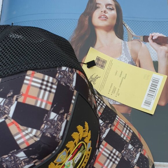 Fashion Mesh Baseball Cap Hat Black Tan Plaids Tartan Casual Unisex Accessory - Picture 2 of 6